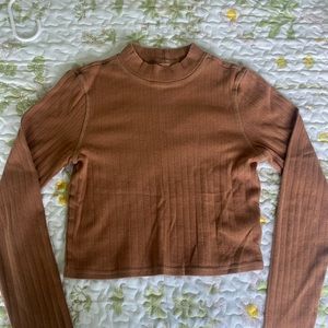 American Eagle Ribbed Mock Neck Turtleneck